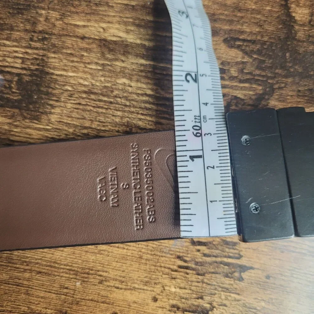 Nike Mens Size Small Golf Belt Synthetic Leather Black/Brown PS5035002ABS Euc